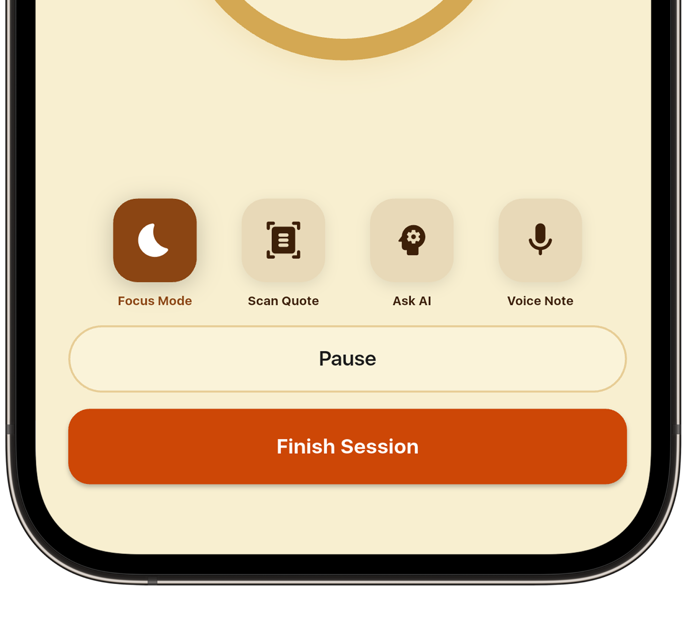 Focus Mode, Scan Quote, Ask AI and Voice Note