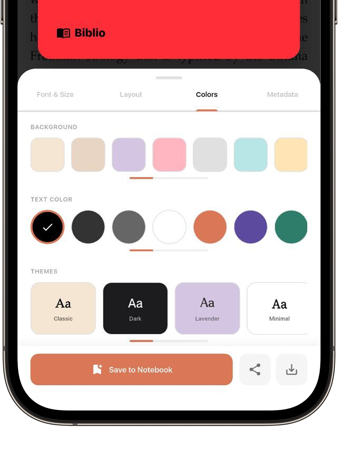 Match the mood of the text. Apply vibrant colour palettes or immersive themes to give your notes a distinct soul.