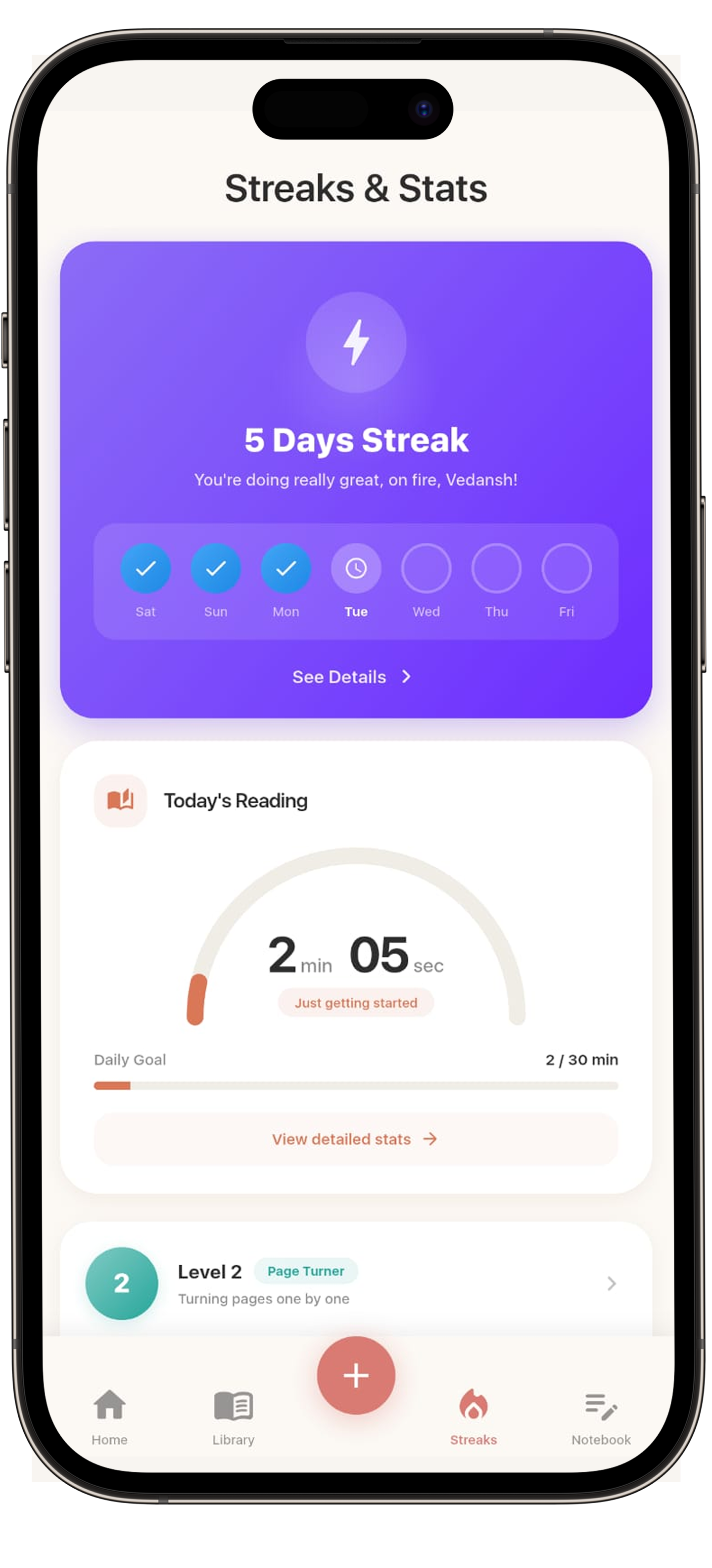 Biblio streaks feature preview